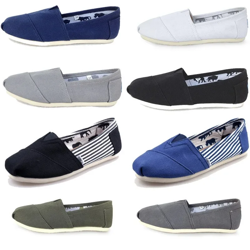 Espadrille Slip On - Летние синие лоферы, мужские классические парусиновые