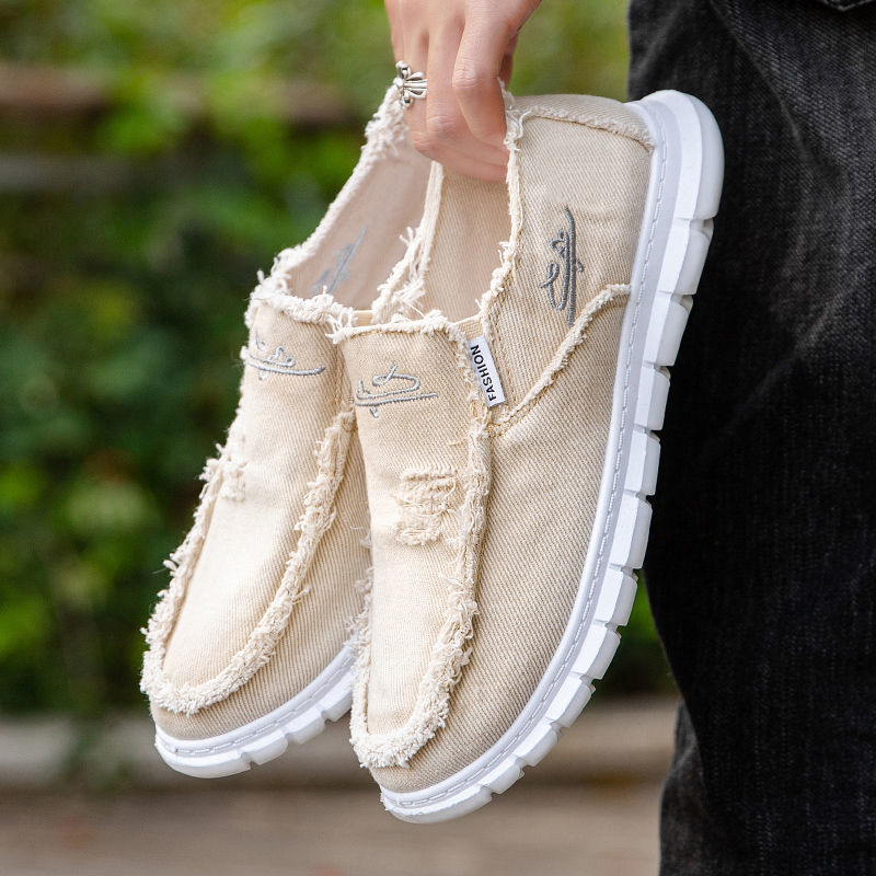 Espadrille Slip On - Холщовые туфли для мужчин, летние дышащие