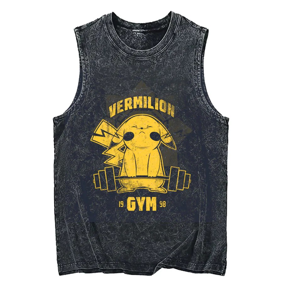 Tank Top Muscle - Майка-безрукавка Pokemon Pikachu Acid Wash 2026