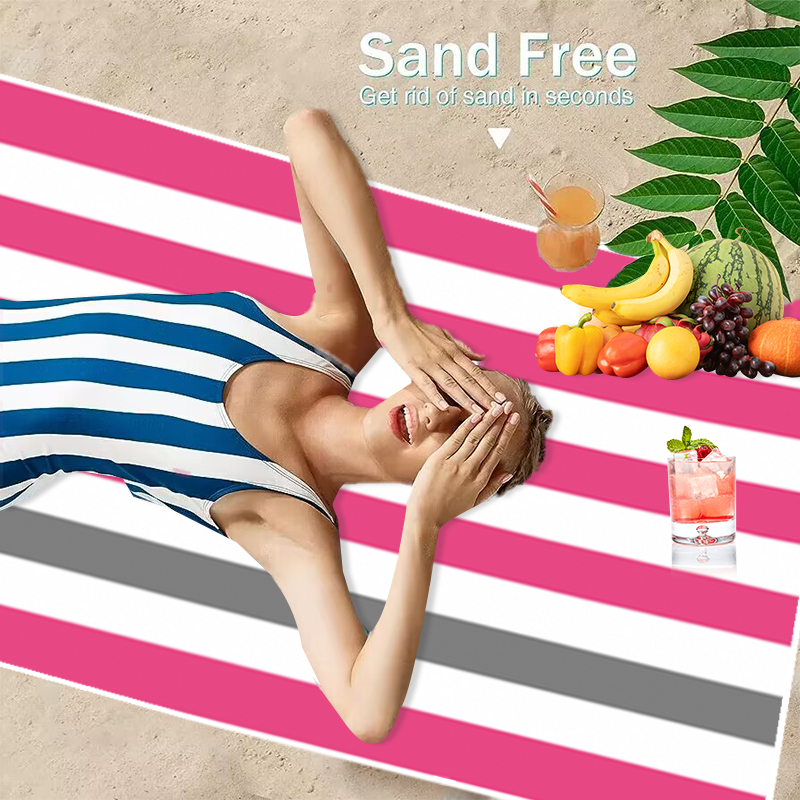 Яркое полосатое пляжное полоте – обзор и цена Beach Towel Large