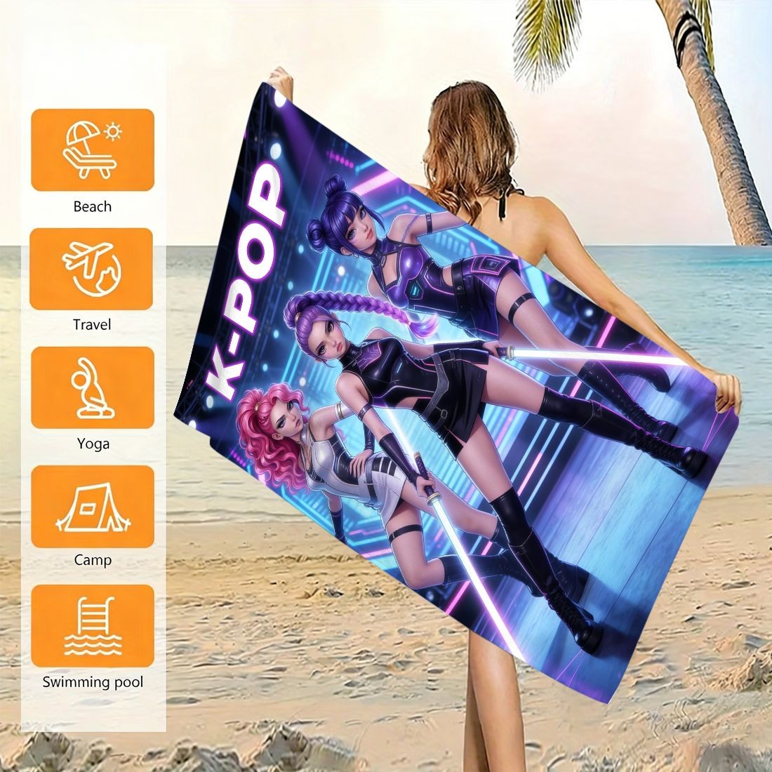 Пляжное полотенце с принтом K- – обзор и цена Beach Towel Large